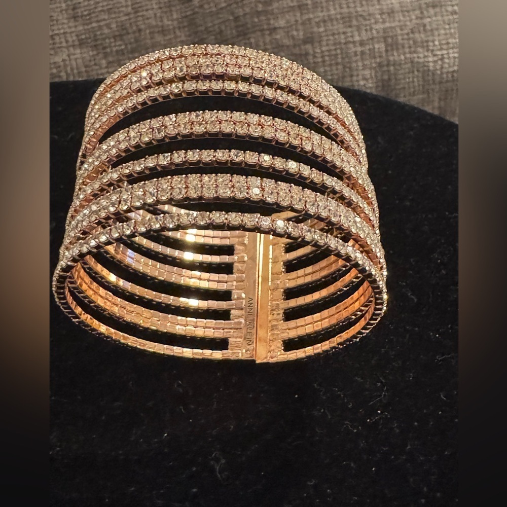 Anne Klein Elegant RoseGold and Silver Rhinestones Women's Bracelet